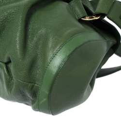 Pre Owned Bvlgari Green Leather Chandra Satchel