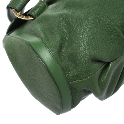 Pre Owned Bvlgari Green Leather Chandra Satchel