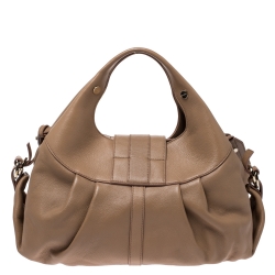 Bvlgari Beige Leather Chandra Satchel