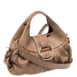 Bvlgari Beige Leather Chandra Satchel