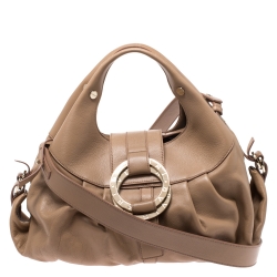 Bvlgari Beige Leather Chandra Satchel