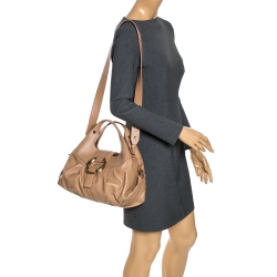 Bvlgari Beige Leather Chandra Satchel
