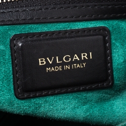 Bvlgari Black Leather and Python Top Handle Bag
