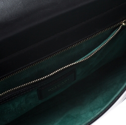 Bvlgari Black Leather and Python Top Handle Bag