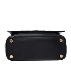 Bvlgari Black Leather and Python Top Handle Bag