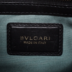 Bvlgari Black Leather Medium Serpenti Forever Flap Shoulder Bag