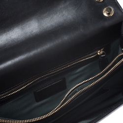 Bvlgari Black Leather Medium Serpenti Forever Flap Shoulder Bag