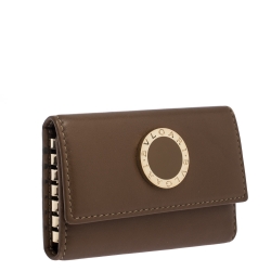 Bvlgari Brown Leather 6 Key Holder