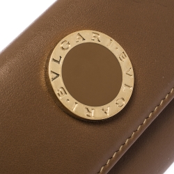 Bvlgari Brown Leather 6 Key Holder