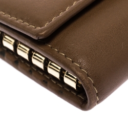 Bvlgari Brown Leather 6 Key Holder