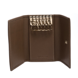 Bvlgari Brown Leather 6 Key Holder