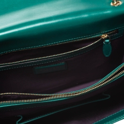 Pre Owned Bvlgari Green Leather Large Serpenti Forever Shoulder Bag