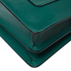 Pre Owned Bvlgari Green Leather Large Serpenti Forever Shoulder Bag