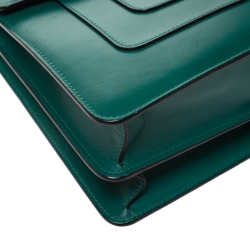 Pre Owned Bvlgari Green Leather Large Serpenti Forever Shoulder Bag