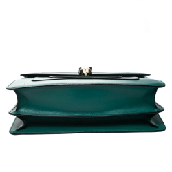Pre Owned Bvlgari Green Leather Large Serpenti Forever Shoulder Bag