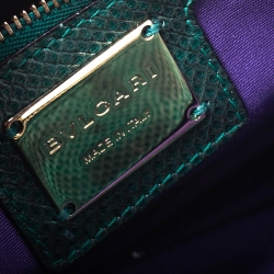 Pre Owned Bvlgari Green Karung Medium Serpenti Forever Flap Shoulder Bag