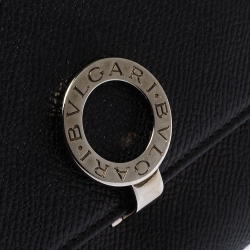 Pre Owned Bvlgari Black Leather Trifold Continental Wallet