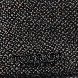 Pre Owned Bvlgari Black Leather Trifold Continental Wallet