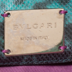Bvlgari Green/Black Lizard Serpenti Forever Flap Shoulder Bag