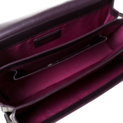 مملوكة مسبقًا حقيبة كتف بلغاري غطاء قلاب بلاستيك وجلد سوداء/ بنفسجية