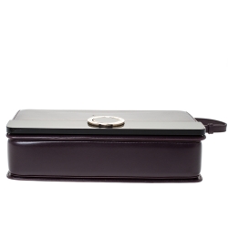 مملوكة مسبقًا حقيبة كتف بلغاري غطاء قلاب بلاستيك وجلد سوداء/ بنفسجي�ة