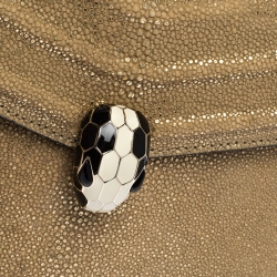 Bvlgari Metallic Gold Stingray and Patent Leather Serpenti Forever Shoulder Bag