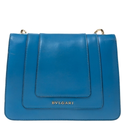 مملوكة مسبقًا Bvlgari Light Blue Leather Small Serpenti Forever Shoulder Bag