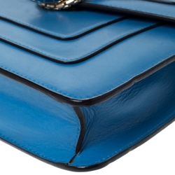 مملوكة مسبقًا Bvlgari Light Blue Leather Small Serpenti Forever Shoulder Bag