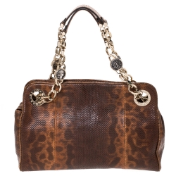 Bvlgari Brown Lizard Medium Bonton Bag