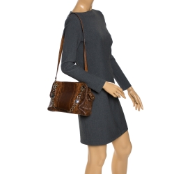 Bvlgari Brown Lizard Medium Bonton Bag