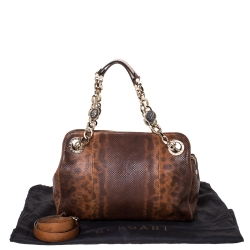 Bvlgari Brown Lizard Medium Bonton Bag
