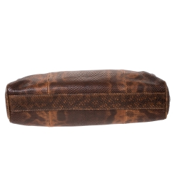 Bvlgari Brown Lizard Medium Bonton Bag