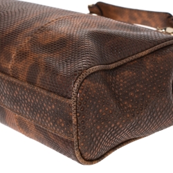 Bvlgari Brown Lizard Medium Bonton Bag