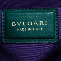 Bvlgari Green Leather  Serpenti Forever Double Flap Shoulder Bag