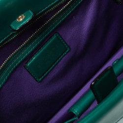 Bvlgari Green Leather  Serpenti Forever Double Flap Shoulder Bag