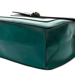 Bvlgari Green Leather  Serpenti Forever Double Flap Shoulder Bag