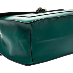 Bvlgari Green Leather  Serpenti Forever Double Flap Shoulder Bag