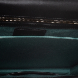 Pre Owned Bvlgari Black Leather Serpenti Forever Flap Bag