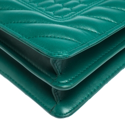 Bvlgari Green Quilted Scaglie Leather Medium Serpenti Forever Shoulder Bag