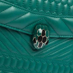 Bvlgari Green Quilted Scaglie Leather Medium Serpenti Forever Shoulder Bag