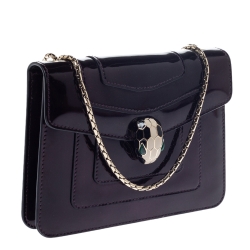 Bvlgari Plum Patent Leather Small Serpenti Forever Shoulder Bag