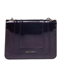 Bvlgari Plum Patent Leather Small Serpenti Forever Shoulder Bag