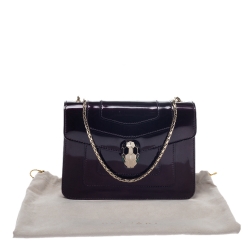 Bvlgari Plum Patent Leather Small Serpenti Forever Shoulder Bag