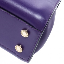 Pre Owned Bvlgari Purple Leather Serpenti Tote