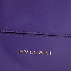 Pre Owned Bvlgari Purple Leather Serpenti Tote