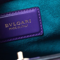 Pre Owned Bvlgari Purple Leather Serpenti Tote