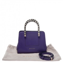 Pre Owned Bvlgari Purple Leather Serpenti Tote