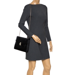Bvlgari Black Leather Medium Serpenti Forever Shoulder Bag