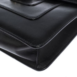 Bvlgari Black Leather Medium Serpenti Forever Shoulder Bag
