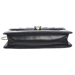 Bvlgari Black Leather Medium Serpenti Forever Shoulder Bag